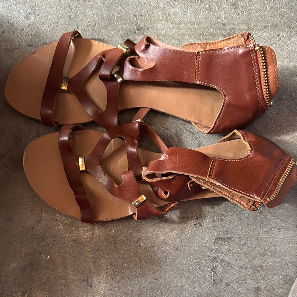 Mossimo Supply Co Brown Sandals with Ankle Strap